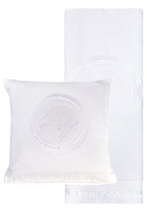Комплект подушка и полотенце STEFANO RICCI. Цвет: белый
