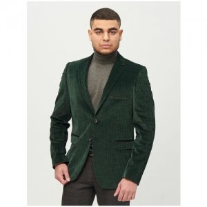Пиджак, силуэт полуприлегающий, однобортный, размер (54)2XL, зеленый Delmont. Цвет: зеленый
