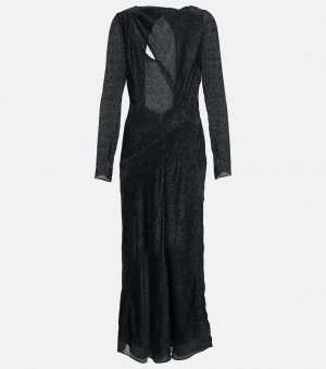 Платье миди sabrina из смесового шелка , черный Isabel Marant