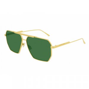 Солнцезащитные очки , золотой, зеленый Bottega Veneta. Цвет: зеленый