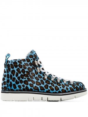 Ботинки хайкеры с леопардовым принтом Fracap. Цвет: синий