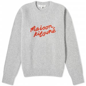Джемпер Maison Kitsune Handwriting Comfort, цвет Light Grey Melange Kitsuné