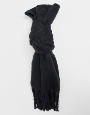 Черный большой мягкий шарф -Черный цвет SVNX