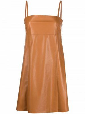 Leather mini dress Drome. Цвет: коричневый