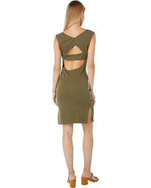 Платье Knit Cross-Back Midi Dress, оливковый BCBGeneration