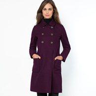 Пальто, 60% шерсти LAURA CLEMENT. Цвет: темно-фиолетовый