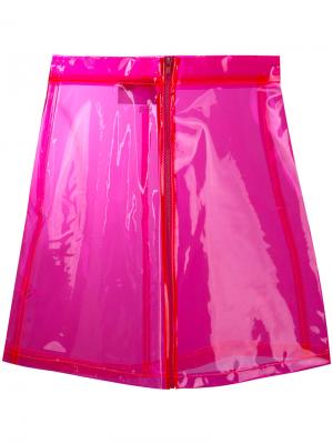 Прозрачная юбка с отливом Brashy. Цвет: розовый и фиолетовый