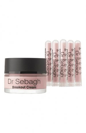 Комплекс для жирной кожи и с акне Breakout. Antibacterial Powder + Breakout Cream Dr Sebagh. Цвет: бесцветный