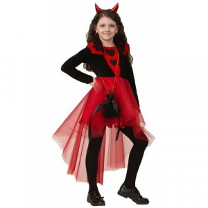Костюм Дьяволица для девочки (15895) 128 см Батик. Цвет: черный-красный/черный/красный/микс