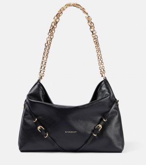 Кожаная сумка через плечо voyou chain среднего размера , черный Givenchy