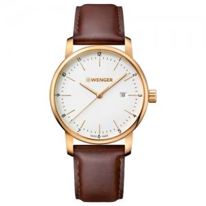 Наручные часы WENGER Urban Classic, белый. Цвет: коричневый