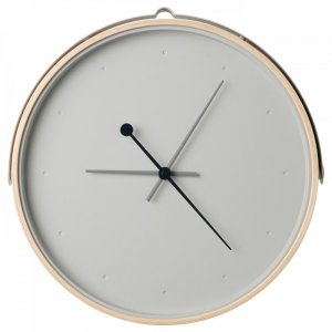 ИКЕА РОТБЛОТА настенные часы низковольтный шпон ясеня светло-серые 42 см IKEA