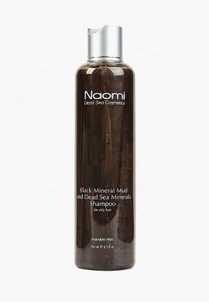 Шампунь Naomi Dead Sea Cosmetics с черной минеральной грязью для жирной и раздраженной кожи головы 250мл. Цвет: прозрачный