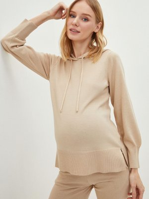 Вязаный свитер для беременных с капюшоном и длинными рукавами LC Waikiki Maternity
