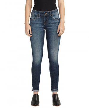 Женские зауженные джинсы Girlfriend, синий Silver Jeans Co.