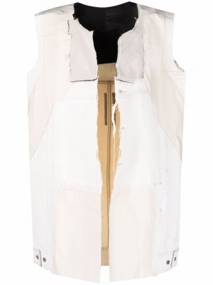 Пальто с эффектом потертости Rick Owens DRKSHDW. Цвет: белый