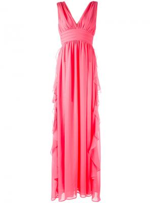 Вечернее платье с V-образным вырезом MSGM. Цвет: розовый