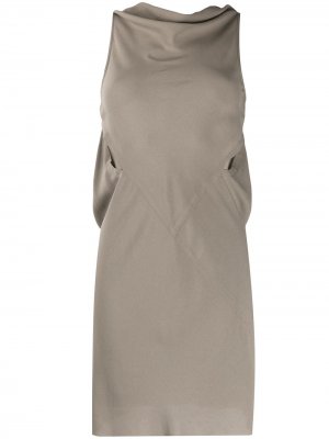 Короткое платье с воротником-хомутом Rick Owens. Цвет: нейтральные цвета