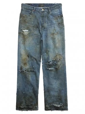 Суперразрушенные мешковатые брюки , синий Balenciaga