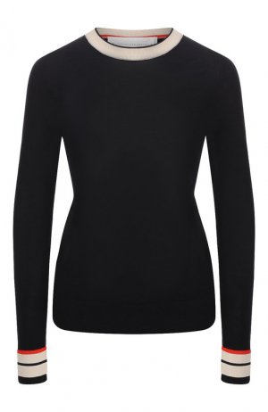 Шерстяной пуловер Victoria, Victoria Beckham. Цвет: темно-синий