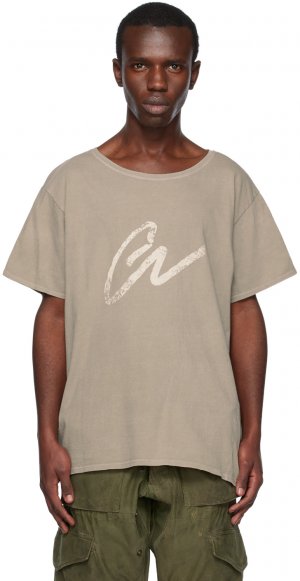 Серо-коричневая футболка 'GL' Greg Lauren
