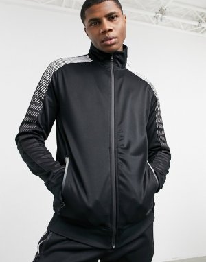 Черная спортивная куртка от комплекта -Черный цвет Bershka