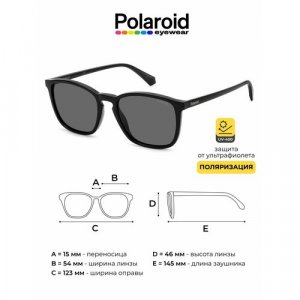 Солнцезащитные очки  PLD 4139/S 807 M9 M9, черный Polaroid. Цвет: черный