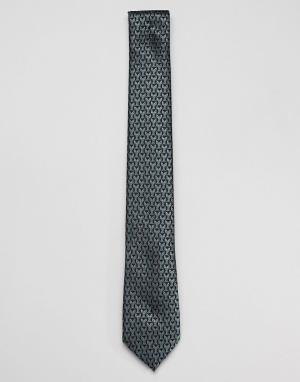 Шелковый галстук с принтом сов Ben Sherman. Цвет: темно-синий