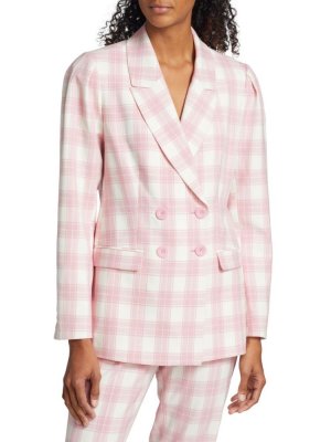 Клетчатый пиджак Amelia , цвет Pink White Plaid Elie Tahari