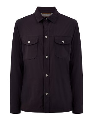 Куртка-рубашка из матового влагостойкого материала MOORER. Цвет: черный