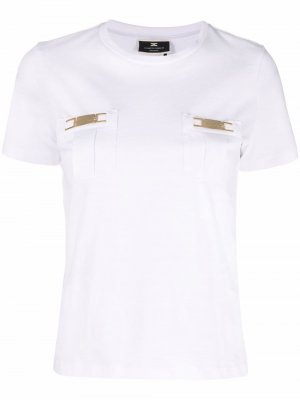 Round-neck short-sleeve T-shirt Elisabetta Franchi. Цвет: белый