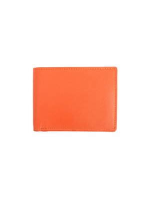 Тонкий двойной кожаный бумажник с блокировкой RFID , оранжевый ROYCE New York