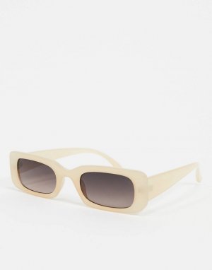 Нюдовые прямоугольные солнцезащитные очки -Розовый New Look