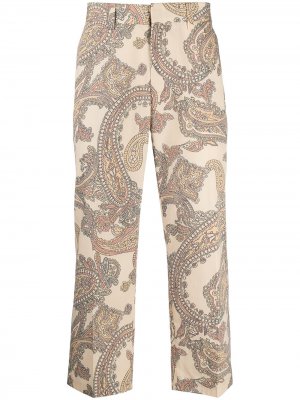 Укороченные брюки с принтом пейсли Viktor & Rolf. Цвет: желтый