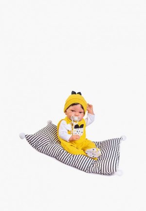 Пупс Munecas Dolls Antonio Juan младенец Пипо в жёлтом, 42 см, мягконабивная. Цвет: желтый