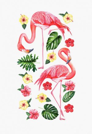 Наклейка декоративная Galerys Фламинго. Цвет: коралловый