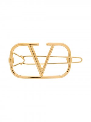 Заколка для волос с логотипом VLogo Valentino Garavani. Цвет: золотистый