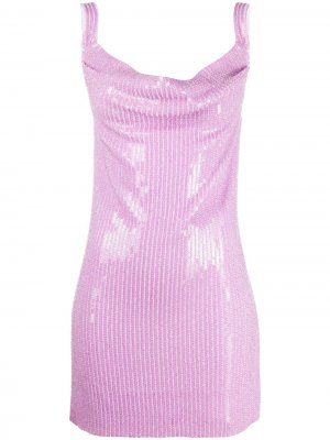 Платье с пайетками Misha Collection. Цвет: фиолетовый