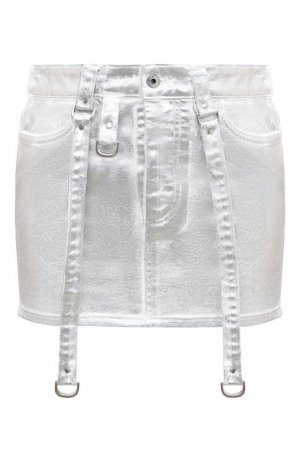 Джинсовая юбка Off-White. Цвет: серебряный