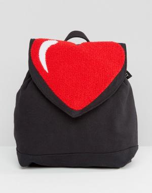 Рюкзак с сердцем Lazy Oaf. Цвет: черный