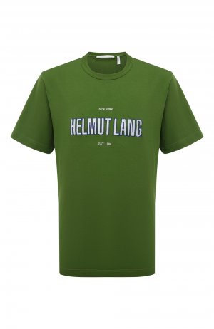 Хлопковая футболка Helmut Lang. Цвет: зелёный