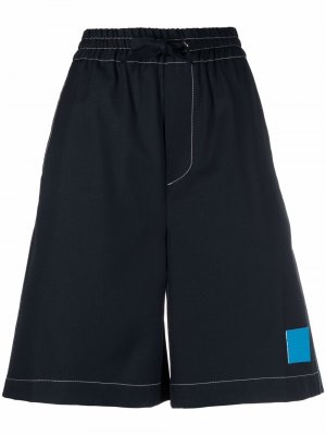 Dark wash elastic-waist shorts Sunnei. Цвет: синий