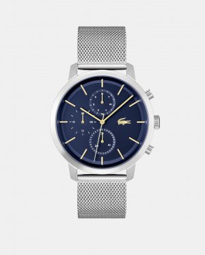 Replay 2011256 многофункциональные мужские часы со стальной сеткой , серебро Lacoste