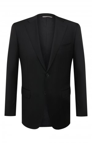 Шерстяной пиджак Canali. Цвет: чёрный