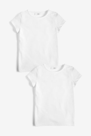Комплект из 2-х хлопковых спортивных футболок для школы , белый Next