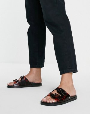 Силиконовые сандалии с двойными ремешками и леопардовым принтом -Коричневый цвет Melissa