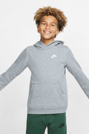Флисовый пуловер Club с капюшоном , серый Nike