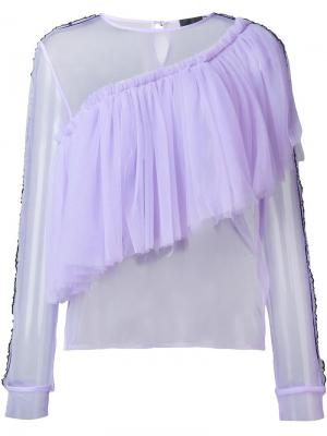 Прозрачная блузка из тюля Maki Oh. Цвет: розовый и фиолетовый