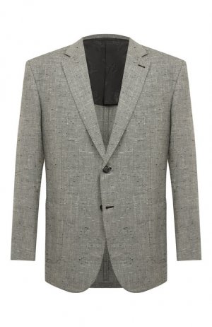 Пиджак из шелка и кашемира Brioni. Цвет: серый