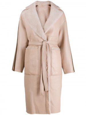 Пальто Vernice с полосками Blancha. Цвет: розовый